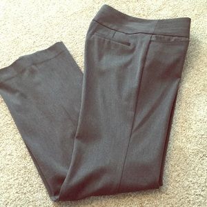 Women’s grey slacks with buckle wide banded waist